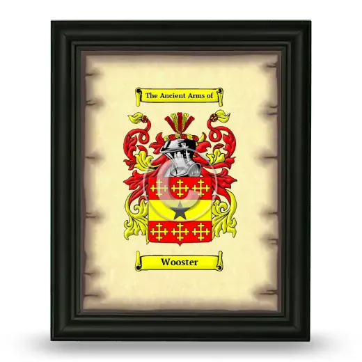 Wooster Coat of Arms Framed - Black