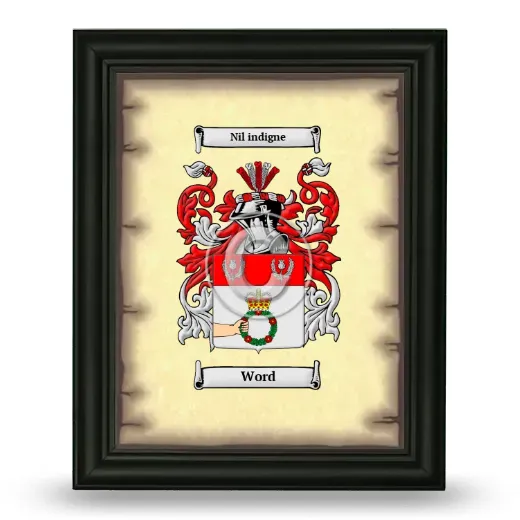 Word Coat of Arms Framed - Black