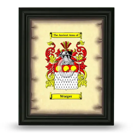 Worger Coat of Arms Framed - Black