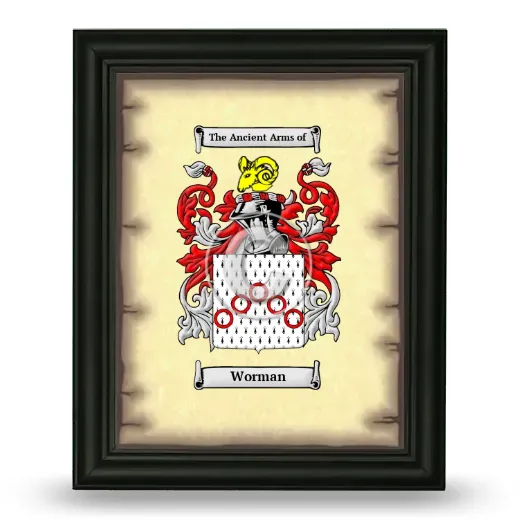 Worman Coat of Arms Framed - Black