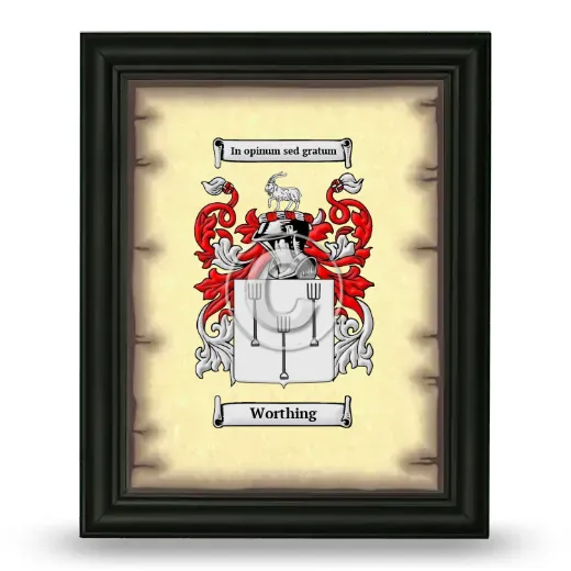Worthing Coat of Arms Framed - Black
