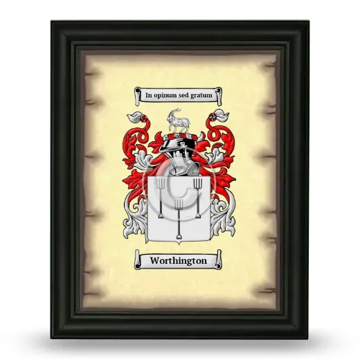 Worthington Coat of Arms Framed - Black