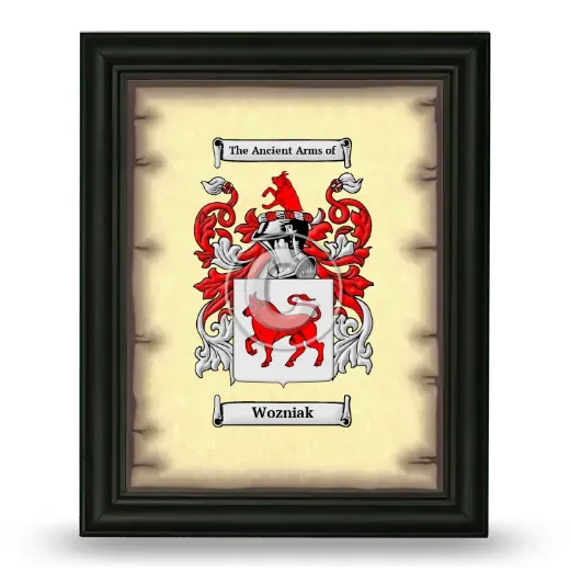 Wozniak Coat of Arms Framed - Black