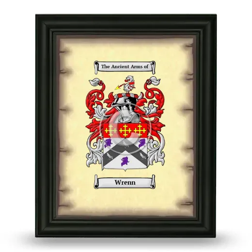Wrenn Coat of Arms Framed - Black