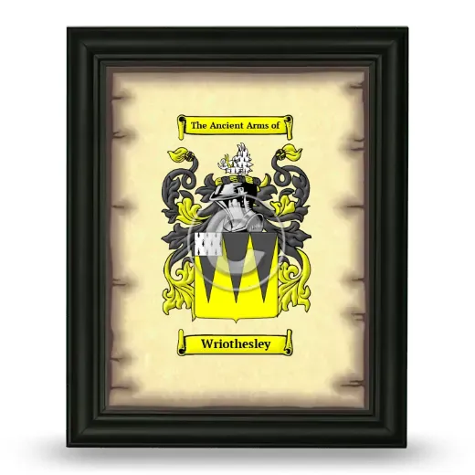 Wriothesley Coat of Arms Framed - Black
