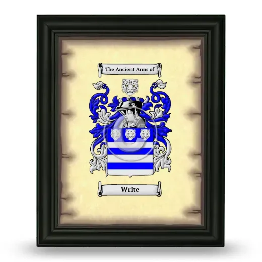 Write Coat of Arms Framed - Black