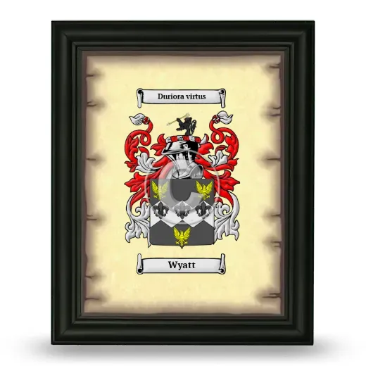 Wyatt Coat of Arms Framed - Black