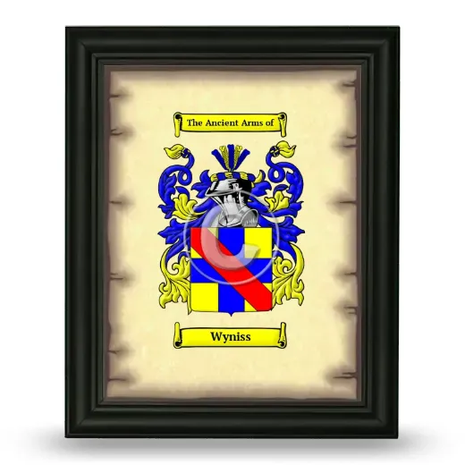 Wyniss Coat of Arms Framed - Black