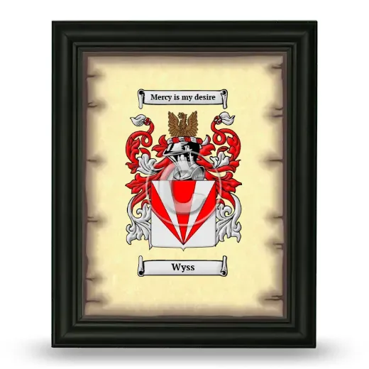 Wyss Coat of Arms Framed - Black