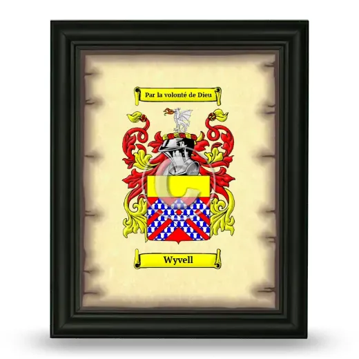 Wyvell Coat of Arms Framed - Black
