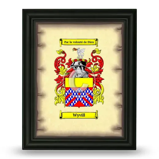 Wyvill Coat of Arms Framed - Black