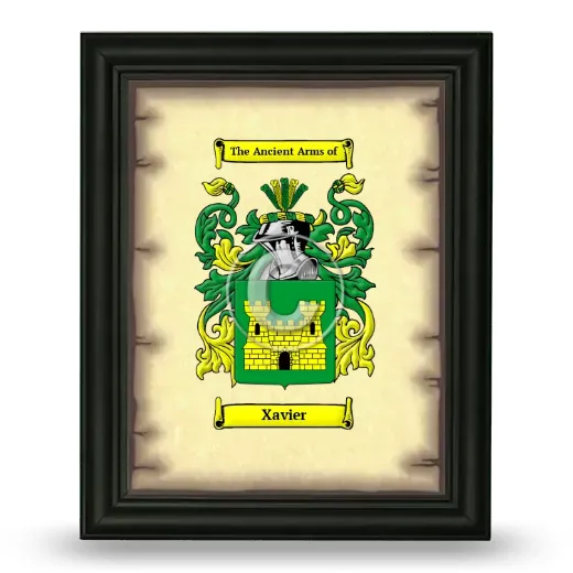 Xavier Coat of Arms Framed - Black