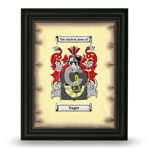 Yager Coat of Arms Framed - Black