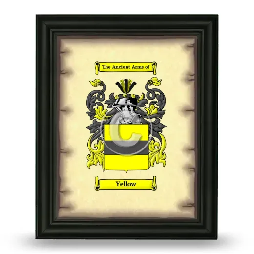 Yellow Coat of Arms Framed - Black