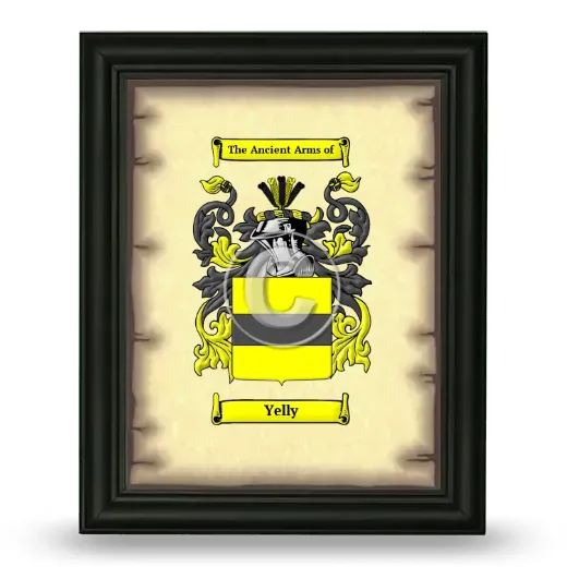 Yelly Coat of Arms Framed - Black