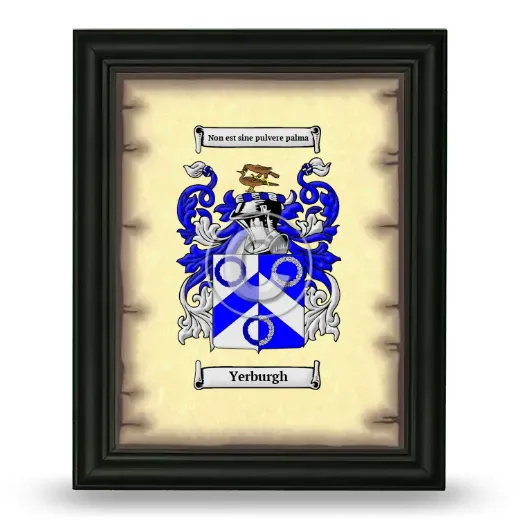Yerburgh Coat of Arms Framed - Black