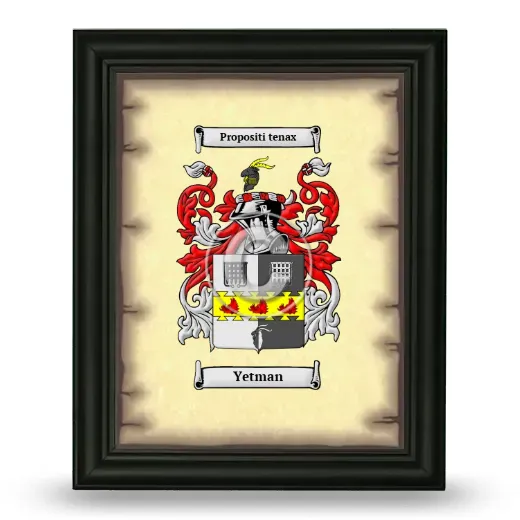 Yetman Coat of Arms Framed - Black