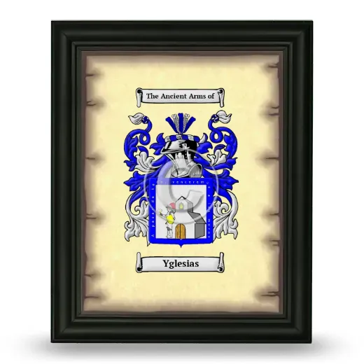Yglesias Coat of Arms Framed - Black