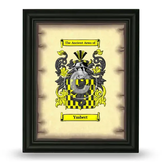 Ymbert Coat of Arms Framed - Black