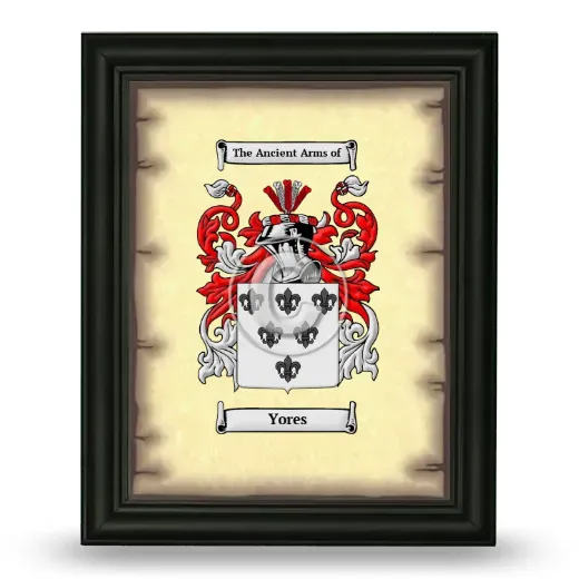 Yores Coat of Arms Framed - Black
