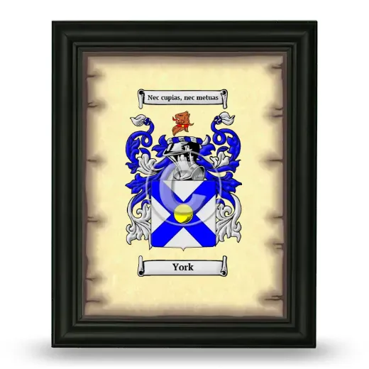 York Coat of Arms Framed - Black