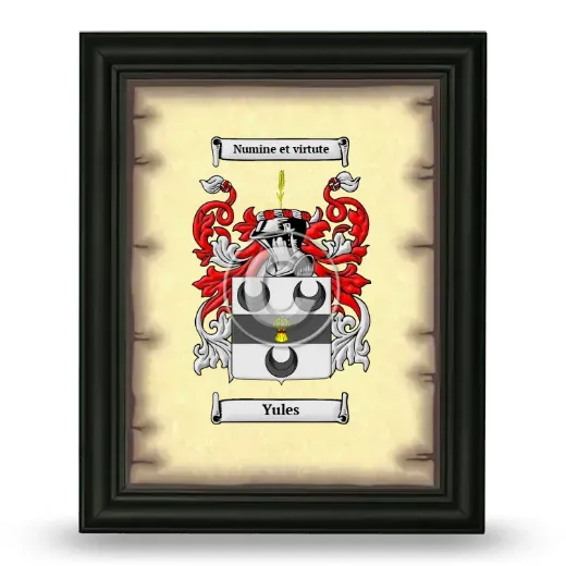 Yules Coat of Arms Framed - Black