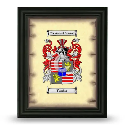 Yunker Coat of Arms Framed - Black