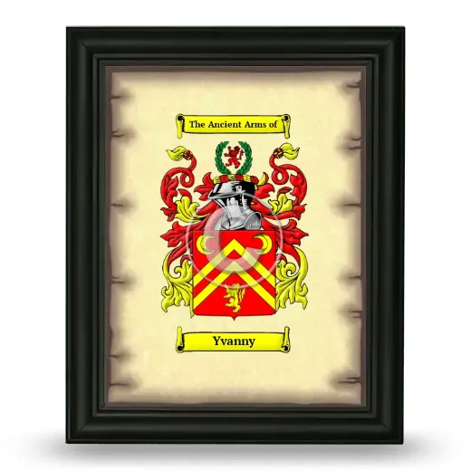 Yvanny Coat of Arms Framed - Black