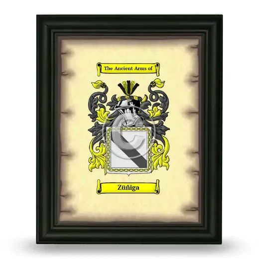 Züñiga Coat of Arms Framed - Black
