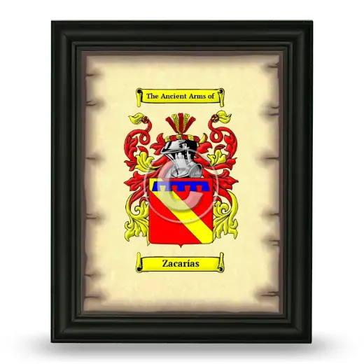 Zacarías Coat of Arms Framed - Black