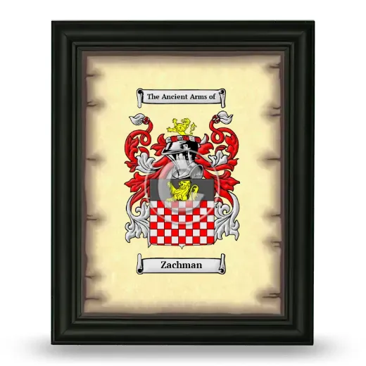 Zachman Coat of Arms Framed - Black