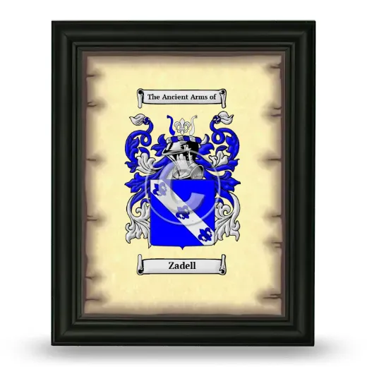 Zadell Coat of Arms Framed - Black
