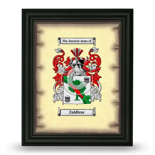 Zaldivar Coat of Arms Framed - Black