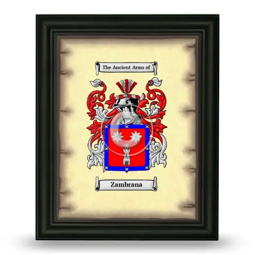 Zambrana Coat of Arms Framed - Black