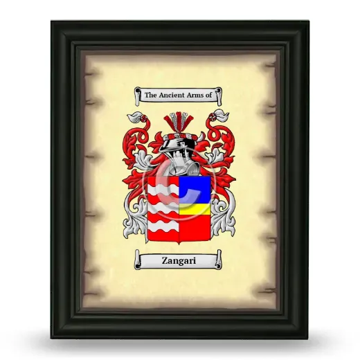 Zangari Coat of Arms Framed - Black