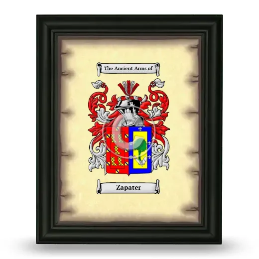 Zapater Coat of Arms Framed - Black