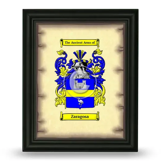 Zaragosa Coat of Arms Framed - Black