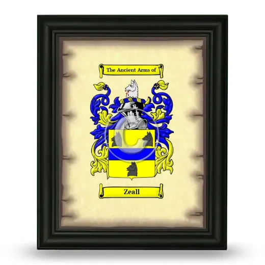 Zeall Coat of Arms Framed - Black
