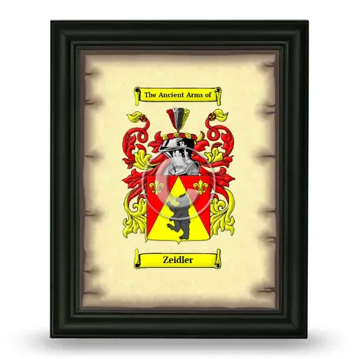 Zeidler Coat of Arms Framed - Black