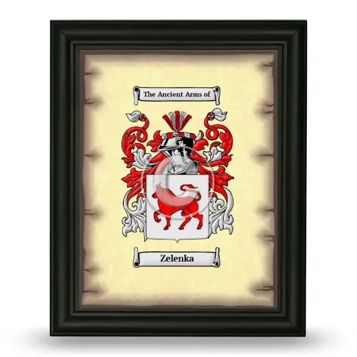 Zelenka Coat of Arms Framed - Black