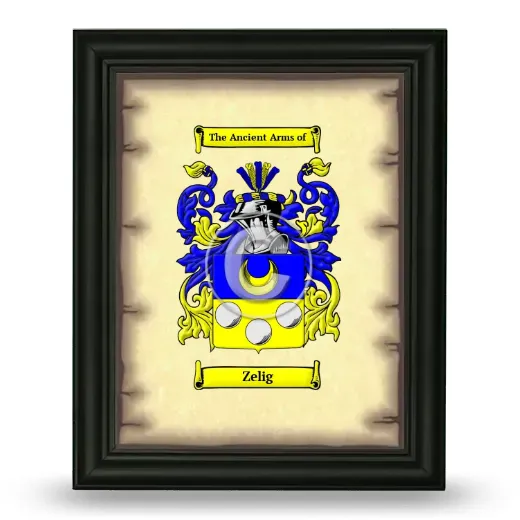 Zelig Coat of Arms Framed - Black