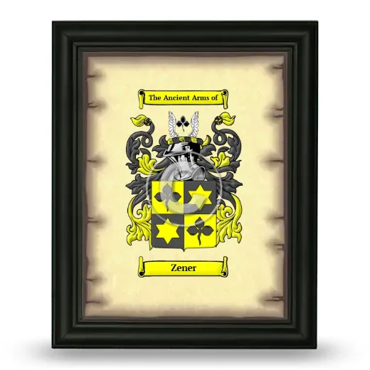 Zener Coat of Arms Framed - Black