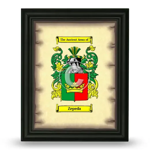 Zepeda Coat of Arms Framed - Black