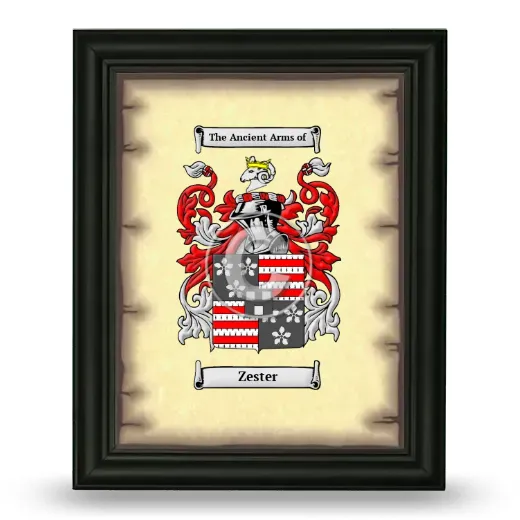 Zester Coat of Arms Framed - Black