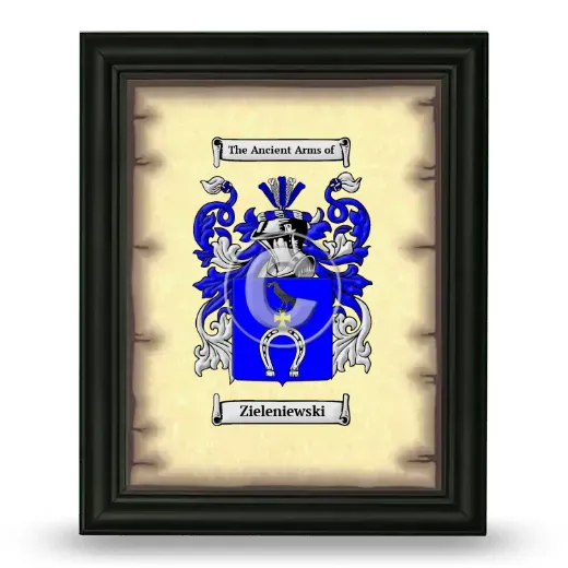 Zieleniewski Coat of Arms Framed - Black