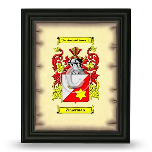 Zimerman Coat of Arms Framed - Black