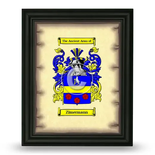 Zimermann Coat of Arms Framed - Black