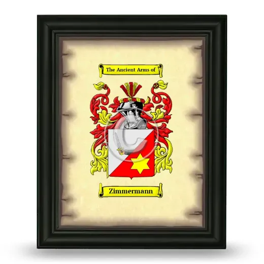 Zimmermann Coat of Arms Framed - Black