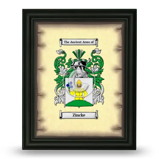 Zincke Coat of Arms Framed - Black