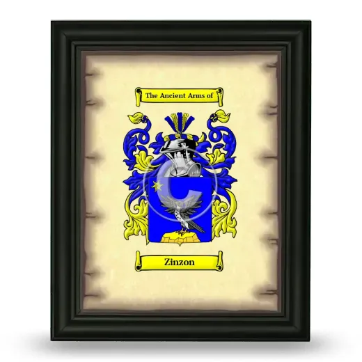 Zinzon Coat of Arms Framed - Black